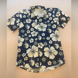 Men's Navy Floral Pattern Shirt